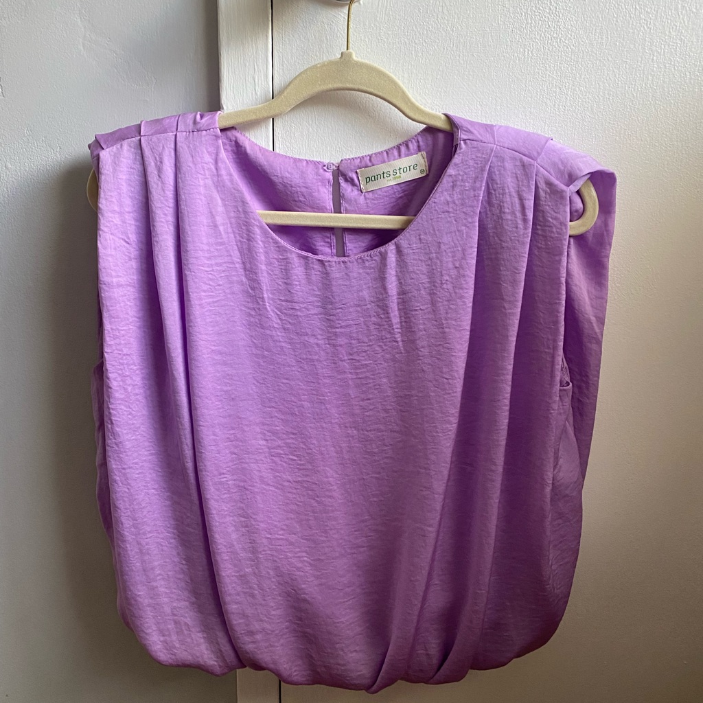 Purple Boxy Blouse With Relaxed Fit